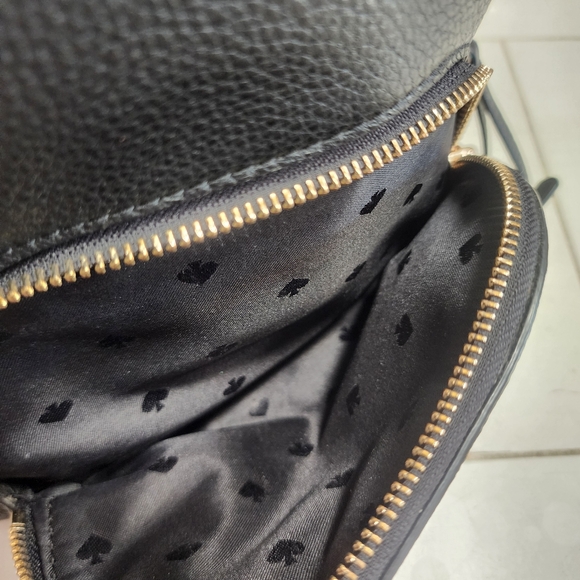 Kate Spade Black Pebbled Leather Mini Backpack Purse with Gold Hardware - Picture 8 of 11